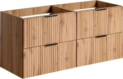 Produktbild von Waschtischunterschrank 120cm ADELAIDE-56 Wotaneiche mit gerillter Front, B/H/T 120/57/46 cm
