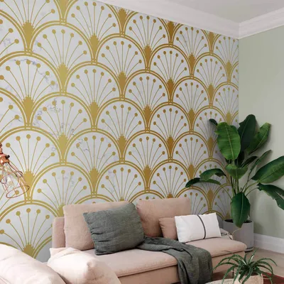Produktbild von Selbstklebende Folie Fototapete - Gold and Marble Art Deco-inspired Pattern 392x280 cm Abstrakt f-A-10163-a-a
