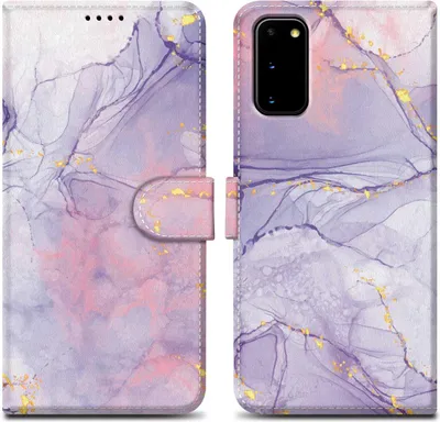 Produktbild von Cadorabo Schutzhülle für Samsung Galaxy S20 Hülle Design Lila Handyhülle Schutzhülle Etui Magnetisch Case Cover