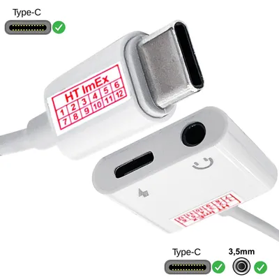 Produktbild von Adapter USB-C-Klinke, Aux-Splitter kompatibel für Samsung Handy Smartphone