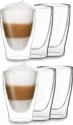 Obrázok produktu pre DUOS®, sklenené šálky na na latte macchiato, 6 x 310 ml, dvojstenné poháre