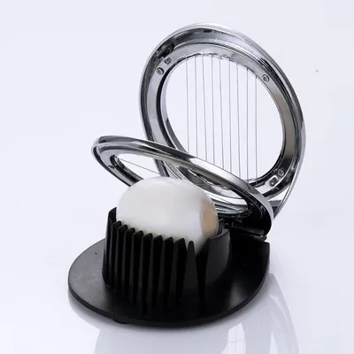 Immagine prodotto di Tagliacque 2-in-1, in acciaio inossidabile, per tagliare le uova a fette o a spicchi, ideale per insalate