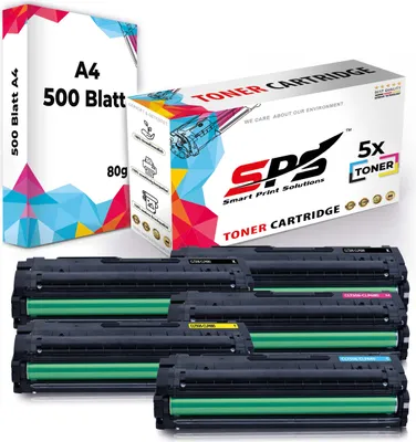 Produktbild von Druckerpapier A4 + 5x Multipack Set Kompatibel für Samsung CLP 680 (CLT-C506L, CLT-M506L, CLT-Y506L, CLT-K506L) Toner