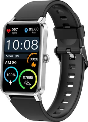 Image de Sport Smart Watch Hommes Femmes 1,57 pouces Full Touch Fitness Tracker IP68 étanche Smartwatch pour Android IOS Phone Argent