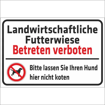 Produktbild von INDIGOS UG - Aufkleber - Sicherheit - Warnung - Landwirtschaftliche Futterwiese - 600x400 mm