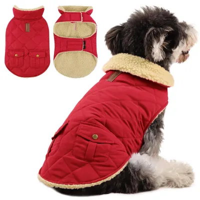 Produktbild von Hundemantel Winter Mittelgroße Hunde Warm Rot Größe M