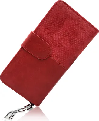 Produktbild von Glamexx24 Geldbörse Elegant Damen Portemonnaie Frau Kunst Leder Geldbörse Geldbeutel Reißverschluss Handytasche 25225-Farbe: Rot