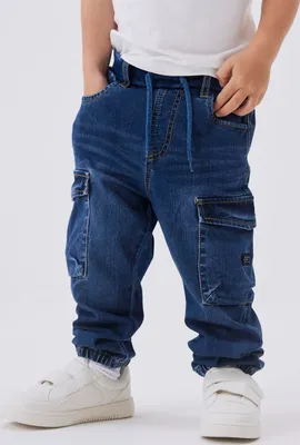 Produktbild von NAME IT Bequeme Baggy Jeans Cargo Hose Stretch Denim Jogger Pants NMMBEN Größe: