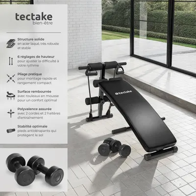 Image de Banc de musculation CUTTLER 129 x 55 x 70cm - noir