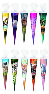 Produktbild von 10x Schultüte / Zuckertüte / 50cm / rund