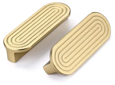 Productafbeelding van Solidchoice - 6 Stuks Modern Messing Gouden Kasttrekkers