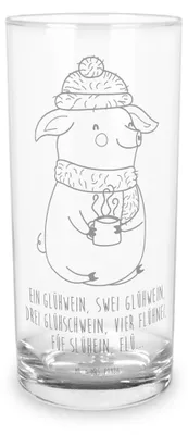 Produktbild von Mr. & Mrs. Panda Cocktailglas Schweinchen Glühwein 400 ml - Transparent - Geschenk, Spruch, Tumbler, Weihnachten, Glas, Weihnachtsmarkt, Longdrinkglas, Wasserglas