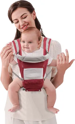 Produktbild von nosidełko dziecięce 6 w 1 od urodzenia ergonomiczny plecak (czerwony) dla niemowląt i małych dzieci o wadze 3-15 kg