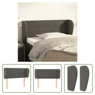 Produktbild von The Living Store Kopfteil mit Ohren Dunkelgrau 103x23x78/88 cm Samt