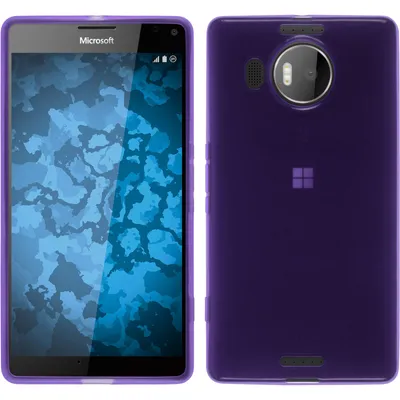 Produktbild von PhoneNatic Case kompatibel mit Microsoft Lumia 950 XL - lila Silikon Hülle transparent + 2 Schutzfolien
