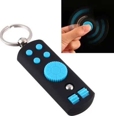 Produktbild von 2 in 1 Fidget Spinner Finger Gyro + Fidget Cube hält Stress Anti-Angst-Spielzeug mit Schlüsselanhänger, Über 1,5 Minuten Rotat