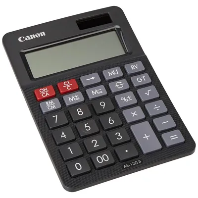 Zdjęcie produktu dla Kalkulator biurkowy Canon CN-AS 120 II HB HP - zasilany energią słoneczną/baterią, 12-cyfrowy, wyświetlacz LCD, czarny