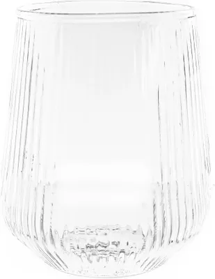 Obrázek produktu pro 8 balení sklenic na vodu sklenice na pití sada drážkovaných sklenic 430 ml průhledné