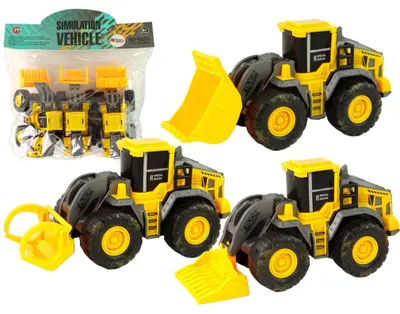 Produktbild von Lean Toys Baufahrzeug-Set 3 Modelle Gelb