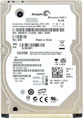 Produktbild von Festplatte Dell 80Gb ST980815A 8Mb Cache 5400Rpm ATA/100 2,5" Zoll 0KH674