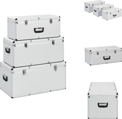 Obrázek produktu pro vidaXL Kufr 3 ks stříbrný hliník - Boxy na nářadí