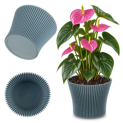 Productafbeelding van KADAX Bloempot, 15 cm, plantenbeschermer, bloemenstandaard, kunststof, groen