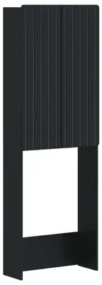 Image de vidaXL Armoire de toilette ZWOLLE, noire, 66 x 25,5 x 190 cm