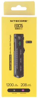 Immagine prodotto di Nitecore EDC15 - 1200 lumen + luce UV