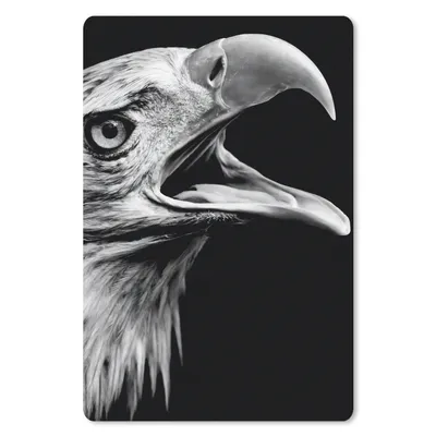Produktbild von MuchoWow® Mauspad Mousepad Adler - Porträt - Raubvögel - Schwarz - Weiß - Vogel 18x27 cm - Mousepads - Maus Mat - Pad - Mausunterlage