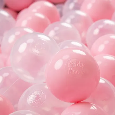 Produktbild von KiddyMoon 300 ∅ 7cm kinder bälle spielbälle für bällebad baby plastikbälle  eu, puderrosa/transparent