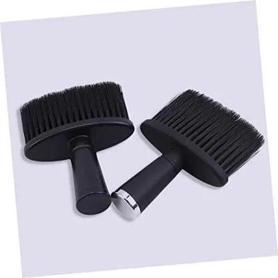 Produktbild von 2stücke Nackenbürste zum Entfernen von Haaren Sanfte Reinigungsbürste mit Borsten für Friseurkoffer und Heimgebrauch Haarstyling-reinigungsbürste Schwarze Staubbürste