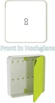 Produktbild von Schlüsselschrank aus hochwertigem Kunststoff 32x32cm weiß Glanzoberfläche / Haky Box / Key Box / Schlüsselbox / Schlüsselkasten Designschrank