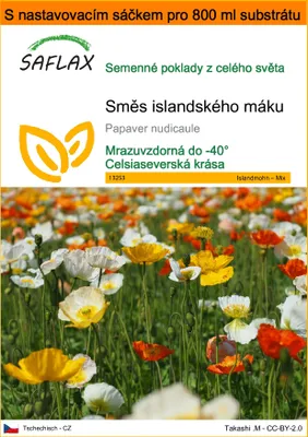 Obrázek produktu pro SAFLAX Garden in the bag - Směs islandského máku - Papaver nudicaule - 8000 Semena - S pěstebním substrátem v praktickém samovztyčovacím sáčku