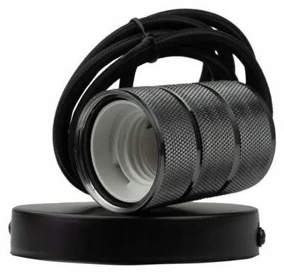 Image de Luminaire Plafonnier Suspendu Noir Brillant E27 60W