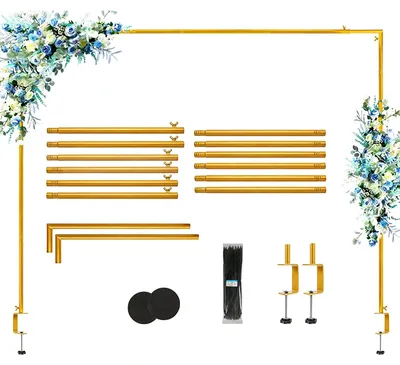 Tischbogenständer, verstellbar 150–220 cm, gold, für Feiern