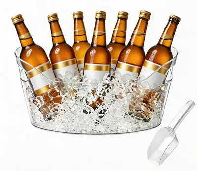 Flaschenkühler 6,5 l mit Eisportionierer, Kunststoff, transparent