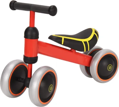 Produktbild von Kinder Laufrad Balance Lauflernrad Spielzeug mit 4 Räder für Kinder Geschenk 1-3 Jahren Rot