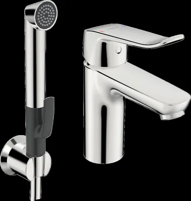 Produktbild von HANSA HANSACARE Waschtischarmatur mit Funktionshandbrause, Ausladung 114 mm, chrom, 46282206