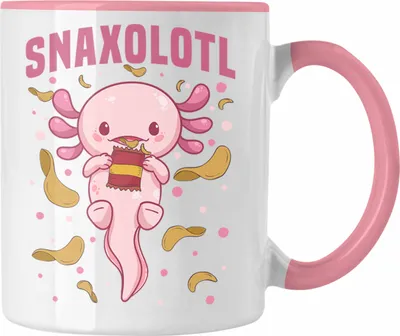 Produktbild von Trendation - Axolotl Tasse Geschenk für Schwanzlurch-Liebhaber Snaxolotl (Rosa)