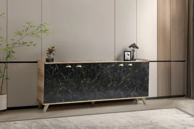 Produktbild von Skye Decor, Sumer- Sumer H3030BMS, Eiche, Kommoden, 77,8x180x41 cm, 100% Melaminbeschichtete Partikelplatte
