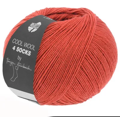 Produktbild von Lana Grossa Cool Wool 4 SOCKS 100 g 4-fach Sockenwolle Kollektion by Tanja Steinbach 420 m Farbe 7714 - Terracotta