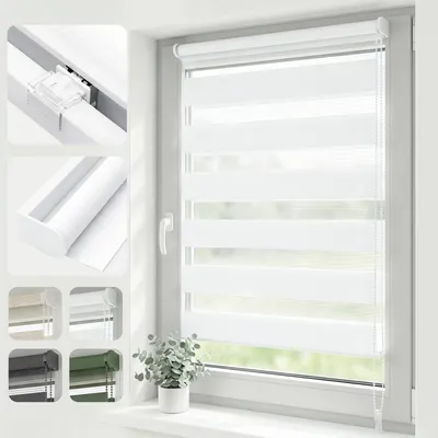 Produktbild von SALCAR Doppelrollo Klemmfix ohne Bohren, Duo Rollo & Zebra Rollo für Fenster, St