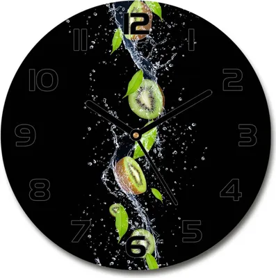 Produktbild von Wanduhr aus Glas 30fi Glasbild Glasuhr Gehärtetes Glas - schwarze-zeiger - Kiwi and water