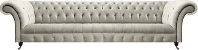 Immagine prodotto di Divano chesterfield bianco a quattro posti divano in tessuto per il soggiorno