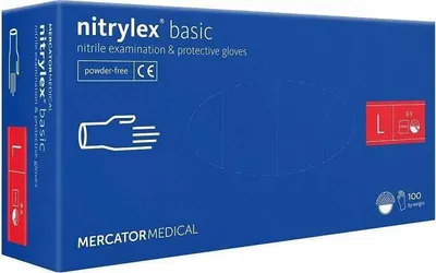 Obrázok produktu pre Nitrilové rukavice 100 kusov Nitrylex Basic Dark Blue 9-L
