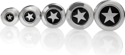 Produktbild von Ohr Flesh Stahl Tunnel Piercing Screw On - Logo Stern - 1920.12mm