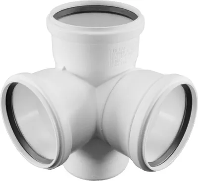 Produktbild von Rehau Schalldämmender Raupiano Plus Eck-Doppel-Abzweig DN 110-110-110, 87°