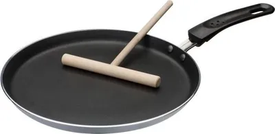 Obrázek produktu pro Pánev na palačinky GSW, 26 cm, hliník, šedý silikonový povrch, vhodná na všechny typy sporáků včetně indukčních, s rozprostíračkou