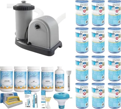 Zdjęcie produktu dla WAYS - Pielęgnacja basenu - Zestaw Medium Deluxe i pompa filtrująca 5678 l/u oraz 12 filtrów typu A