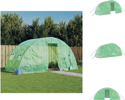 Imagen del producto de vidaXL Invernadero con estructura de acero, color verde, 10 m², 5x2x2,3 m - Invernaderos